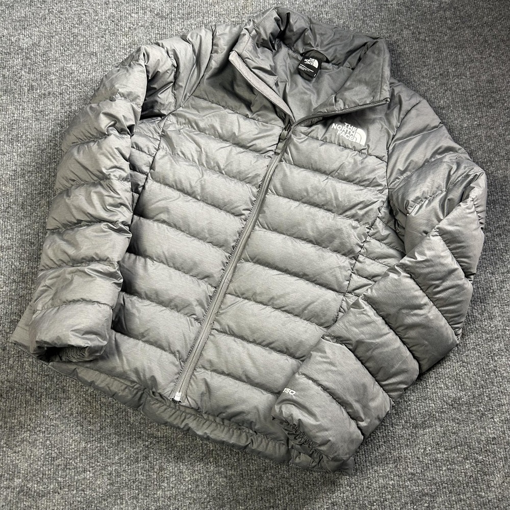 The North Face Jacket Womens Small Gray 550 Down Puffer Quilted Full Zip Warm